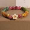 Nuevo Famoso de Internet Estilo Antiguo Nuevo Color Chino Pulsera de Turmalina y Jade Diseño de Nicho Pulsera Exquisita para Regalos de Novia
