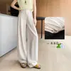 Pantalones de traje de lino para mujer transfronterizos, estilo fino de verano, nuevo modelo 2026, estilo de alto nivel "old money", pantalones rectos de pierna ancha para principios de otoño