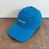Gorra de Béisbol con Bordado de Letras Retro Americano, Visera Suave, Adelgazante de Rostro, Secado Rápido, Versátil, Funcional, Protección Solar