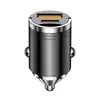 Carregador de Carro Super Rápido com Aba Mini Metalico para Carros Apple e Huawei e Celulares com Alta Potência
