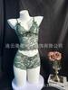 Comercio Exterior Estilo Europeo y Americano Aliexpress Lencería Sexy Camisola de Encaje Transparente Ajustable Sin Tirantes Conjunto de Tres Piezas Venta al por Mayor