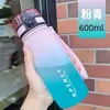 Copo de Água Verão Fosco Cor Degradê Copo Prático Garrafa de Água Esportiva Portátil Grande Capacidade Copo Espacial Copo de Água Transfronteiriço Venda por Atacado