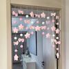 Cortina de Puerta Planeta Rosa, Sin Taladrar, Cortina de Puerta Colgante para Decoración de Pared, Lindo Arreglo de Corazones Femeninos, Cortina Femenina de Aspecto Elegante