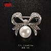 Broche laço pérola corsage delicado gola fixa anti-corrida placket de pressão roupas acessório coringa invisível atacado
