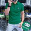 2025 Verão Novo Masculino Lel Respirável Camisa Polo de Manga Curta High-end Luz Luxo Sólido Qualidade Trendy Personalizado LOGO