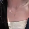 "Lágrimas de Fada" Cool Normcore Pingente Colar Gota d'Água Moda de Nicho Elegante Versátil Corrente para Clavícula