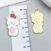 Oso de Navidad Lindo de Dibujos Animados Corazón de Amor Día de San Valentín Colgante Colgante DIY Collar Pendientes Accesorios de Joyería