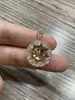 Liquidação Pingente de colar de ouro 14K simples com zircônia estrela de cinco pontas coração chave acessórios de joias DIY Pingente de pulseira