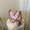 Bolso de Cadena de Perlas Lingge para Mujer Nuevo 2025 Bolso Cruzado Texturizado de Moda Bolso de Hombro Estilo Occidental Casual para Mujer