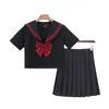 Fábrica en nombre del paquete postventa rojo tres uniforme jk traje de marinero jk escolar para el sentido del traje jk falda jk falda plisada genuina