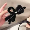 Pinza de torsion de línea de terciopelo de alta gama estilo retro coreano para coleta, pinza vertical
