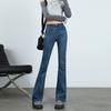 Naranja joven# moda chica picante jeans ajustados mujer invierno Nuevo forro de felpa grueso cintura alta adelgazante levantamiento de glúteos pantalones de herradura