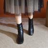Otoño e Invierno 2022 Nuevas Botas Martin de Tacón Grueso Estilo Británico Cierre Trasero Tubo Corto Elástico Tacón Grueso Punta Cuadrada Botines Botas Martin