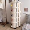 Estante de almacenamiento de estilo crema, carrito para refrigerios, estante para cosméticos, estante para dormitorio, mesita de noche, estante de almacenamiento extraíble