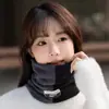 Bufanda de forro polar de doble capa para otoño e invierno, engrosada para abrigar, adecuada para usar al aire libre, diseño de moda tanto para hombres como para mujeres, bufanda suave con cubierta para la cabeza en bloques de color