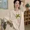 Camiseta Blanca de Cuello Redondo y Manga Corta con Estampado Divertido de Seda de Leche para Hombres y Mujeres 2026 Verano Estilo Perezoso Holgada y Versátil Ins