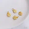Chapado Eléctrico de Oro Mate 18K Calabaza de Loto Marca de Fortuna Hojas de Flor de Cerezo Pata de Gato Ciervo Colgante para Pulsera DIY Colgante de Joyería
