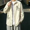 Chaqueta Camisa de Hombre Primavera Otoño Chaqueta Travieso Guapo Alta Calidad Holgada Ropa de Trabajo Casual Camisa de Manga Larga Moda Nueva para Hombre
