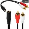 Chasis Adaptador de Computadora Chapado en Oro Cable de Audio, Cable de Loto, Cable DC3.5 Hembra a 2 * RCA Macho