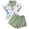 Primavera y Verano 2024 Estilo Coreano Nueva Llegada Ropa de Niño Camiseta POLO de Manga Corta Pantalones Cortos Lindo Traje de Dos Piezas
