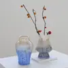 Jarrón Retro Europeo Fenton Vidriera Florero Contenedor para Arreglo Floral Hidropónico de Escritorio Decoración de Mueble de TV Entrada
