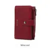 Cartera corta RFID para mujer transfronteriza, retro, simple, multifuncional, triple pliegue, monedero, bolso de mano portátil versátil