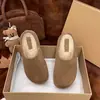 Sandálias Plataforma Birkenstock de Couro Genuíno Gu Yun para Mulheres, Nova Coleção Outono/Inverno 2026, Forradas com Lã, de Calçar, Sandálias Fechadas