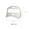 Placa Gua Sha de acero inoxidable en stock para masaje facial de belleza, raspador de fascia portátil para el cuidado de las mejillas, herramienta de belleza