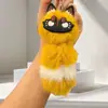 Pingente de Gato da Sorte de Pelúcia Desenho Animado Raposa Pequena Bola de Pelo Chaveiro Corda de Bolsa Fofa Acessórios para Carro Boneca Atacado