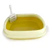 Arenero grande para gatos, fácil de limpiar, inodoro semi-cerrado para gatos, artículos de plástico para mascotas, arenero anti-salpicaduras, venta al por mayor