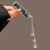 Pasador de Pelo con Borla de Campana de Diamante Azul para Mujer, Accesorio de Pelo Exquisito de Gama Alta, Pinza Lateral, Pasador de Pelo, Pinza BB Lateral de Estilo Antiguo