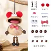 Kit de materiais para pingente de boneca com orelhas de pompom de casca de fruta natural, boca grande, conjunto artesanal de boneca de vagem de casca de fruta curativa de nicho
