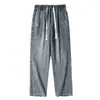 Jeans retro americanos con cordón para hombre, pantalones casuales de pierna ancha de moda, nuevos pantalones rectos holgados de primavera y otoño para hombre