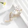 Broche de Espiga de Trigo Dourada para Mulheres, Fivela de Pino com Strass Novo Estilo, Adorno para Roupas, Acessórios de Decoração para Corsage, Presente de Feriado