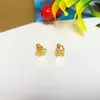 Clavos para Hueso del Oído, Verdes, Blancos y Rojos, Trébol Real, Trébol de Cuatro Hojas y Oso Sonriente, Pendientes Digitales de la Suerte, Nicho, Simples y Versátiles, Más Vendidos