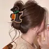 Pinza para el pelo coreana para mujer, pinza de tiburón de estilo simple, pasador de alta gama, pinza para la parte trasera de la cabeza, pinza de hueso de dragón con lunares