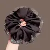 Elástico de Organza para Mulheres, Preto, Estilo Vintage de Luxo, Strass Finos, Cetim, Prendedor de Cabelo Grande, Faixa de Cabelo para Mulheres