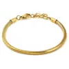Lista de Nuevos Productos: Pulsera de Acero Dorado Cadena de Serpiente con Cierre de Pinza de Langosta, Cadena de Muñeca Ajustable, Estilo Unisex para Pareja