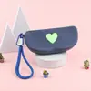 Bolsa de silicona con forma de corazón para guardar gafas, se puede colgar como monedero, producto popular transfronterizo para mujeres, bolsa para guardar gafas de sol y gafas