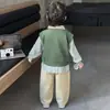 Conjunto de Tres Piezas de Chaleco y Camisa para Niños, Nuevo Estilo Primavera y Otoño 2026, Atuendo Elegante de Pequeño Caballero, Conjunto de Ropa de Primavera para Niños, Moderno