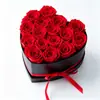 Flor Eterna Corazón de Rosa con Forma 16 Flores Cubo Abrazo Regalo de San Valentín Día de la Madre Cubo de Tela de Seda Caja de Regalo Superventas Transfronterizo