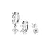 Pendientes Apilables de Estrella de Cuatro Hojas de la Suerte con Circonita y Pin Recto, Tornillos para Hélice Auricular de Aleación de Titanio, Joyería para Perforación de Oreja