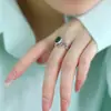 Anillo Redondo de Jaspe Estilo Chino Retro Chiba Taiyin Nuevo Estilo Chino Diseño de Nicho Anillo Ajustable Joyería para Mujer