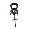 Atrapasueños de Murciélago Diablo Gótico Europeo y Americano Transfronterizo para Cortina de Halloween, Sujetador de Cortina, Hebilla Decorativa para Fiesta Festiva