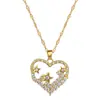 [Aço titânio] amor de cinco pontas estrela luz temperamento de luxo lindo colar de diamantes feminino all-match clavícula cadeia de aço de titânio