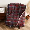 Chal largo de cachemira sintética Xinjiang Adelais para mujer, adecuado para primavera y otoño, chal versátil de jacquard de doble cara para aire acondicionado con borlas