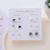 [6 pares] Versión coreana del juego de aretes de la semana dulce a juego pequeño clavo para cartílago de la oreja exquisita combinación de aretes