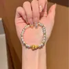Pulseira de Abóbora Dourada Escovada, Pulseira Vintage Tradicional, Moda de Nicho, Joias de Luxo Leve, Pulseira de Contas com Toque de Alto Padrão para Mulheres