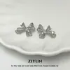 Brincos Novos com Design de Laço Vazado e Zircônia, Modernos e Versáteis, Brincos de Luxo Leve e Sofisticados para Mulheres