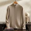 Suéter de Cachemira para Hombre 100% Cachemira Pura Suéter Cárdigan Negocios Talla Grande Suéter Holgado para Hombre Grueso Cálido Camiseta Base